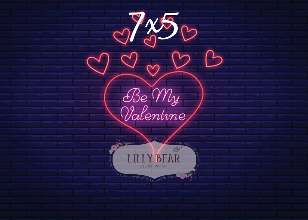 Neon Be My Valentine by Lilly Bear Studio Props sold by Lilly Bear Studio Props, FABRICS