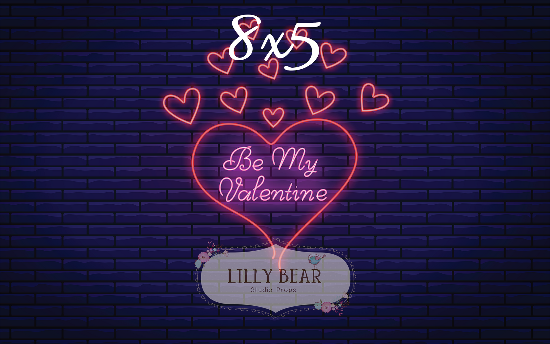 Neon Be My Valentine by Lilly Bear Studio Props sold by Lilly Bear Studio Props, FABRICS