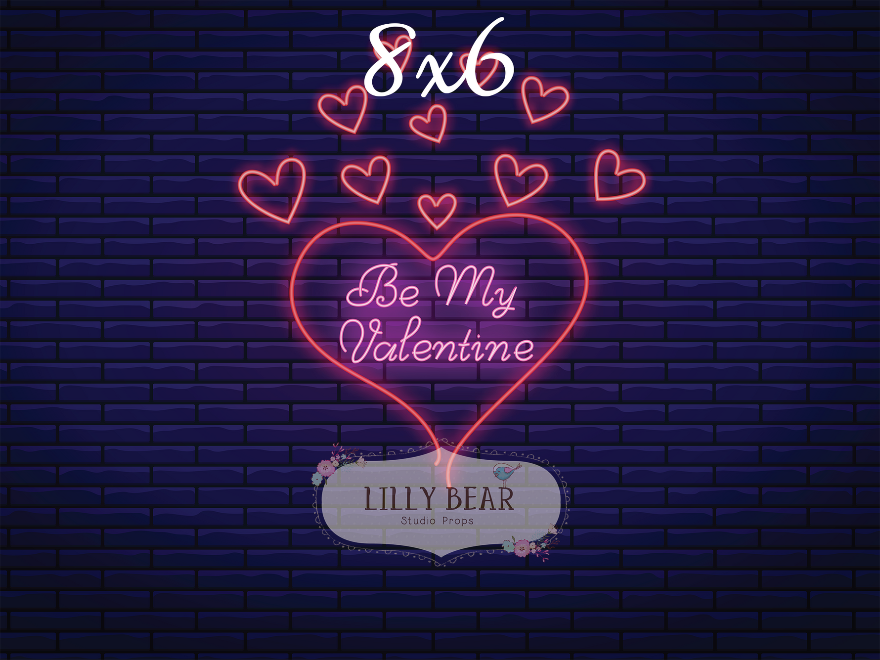 Neon Be My Valentine by Lilly Bear Studio Props sold by Lilly Bear Studio Props, FABRICS