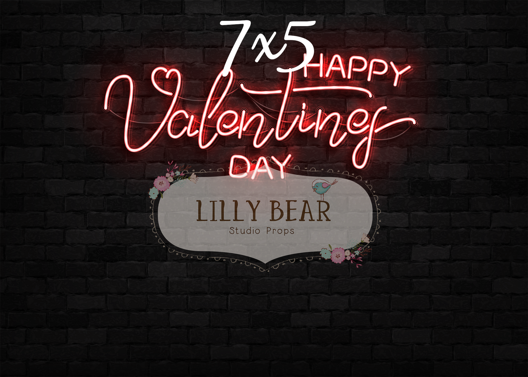 Neon VDay by Lilly Bear Studio Props sold by Lilly Bear Studio Props, FABRICS