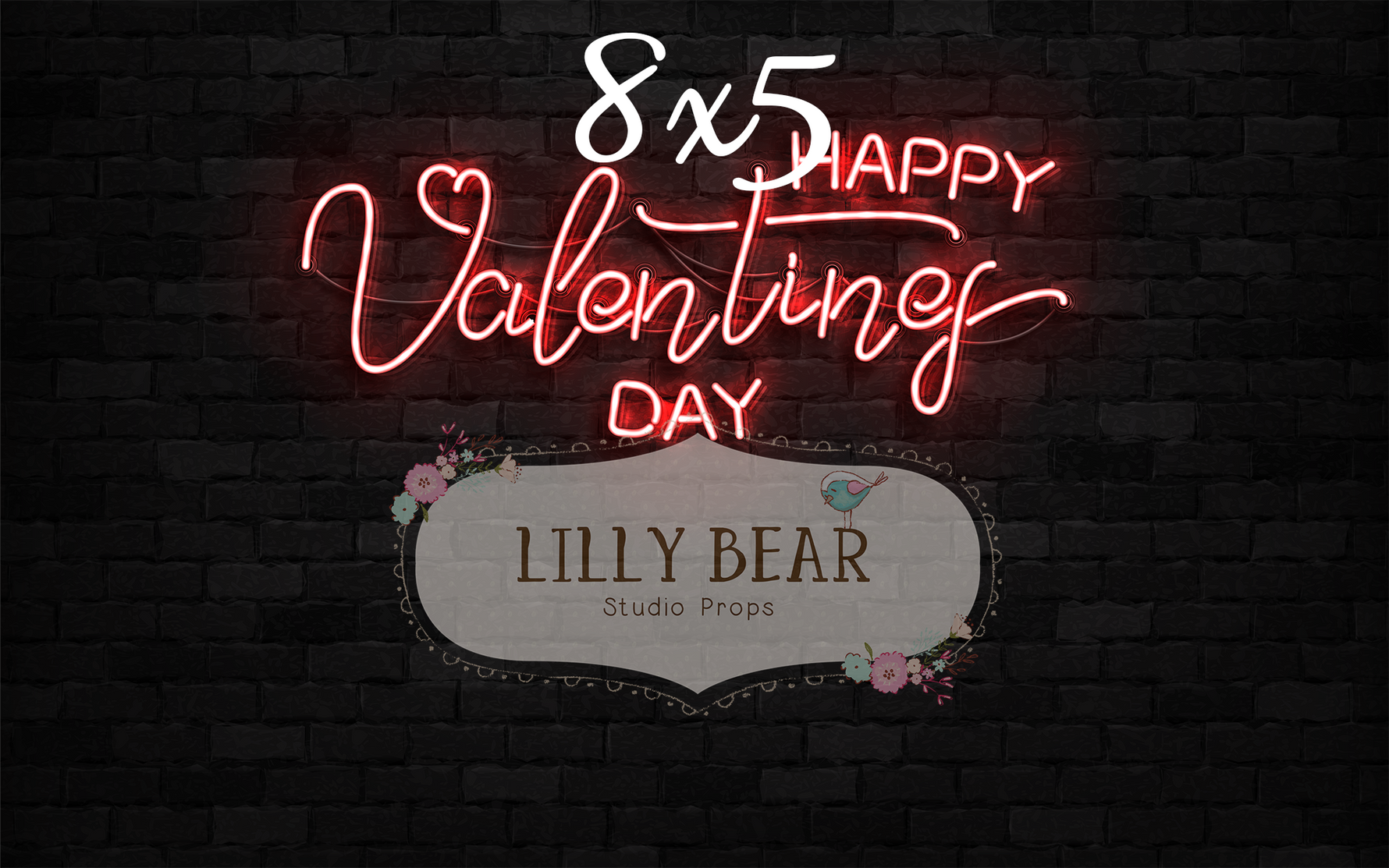 Neon VDay by Lilly Bear Studio Props sold by Lilly Bear Studio Props, FABRICS