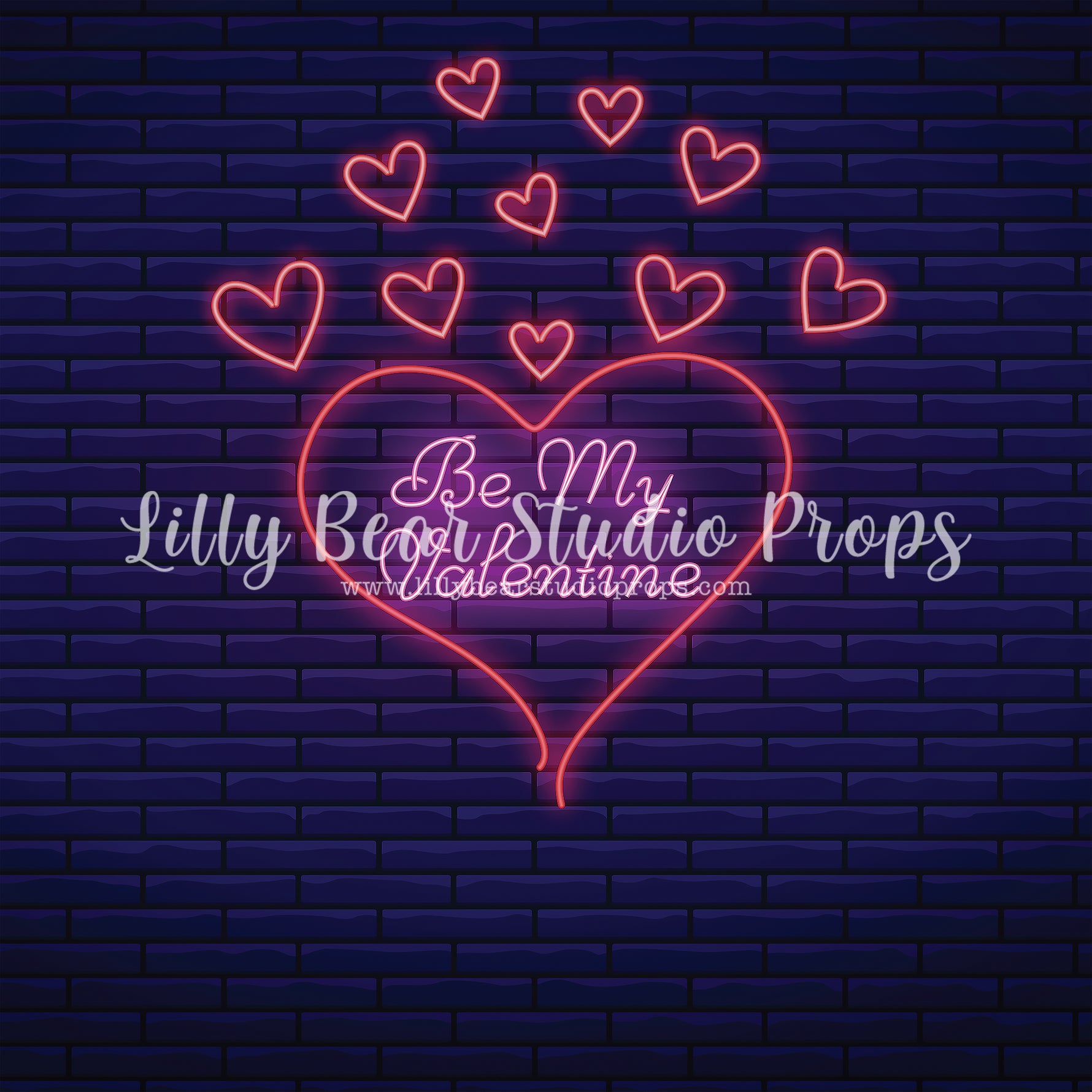 Neon Be My Valentine by Lilly Bear Studio Props sold by Lilly Bear Studio Props, FABRICS