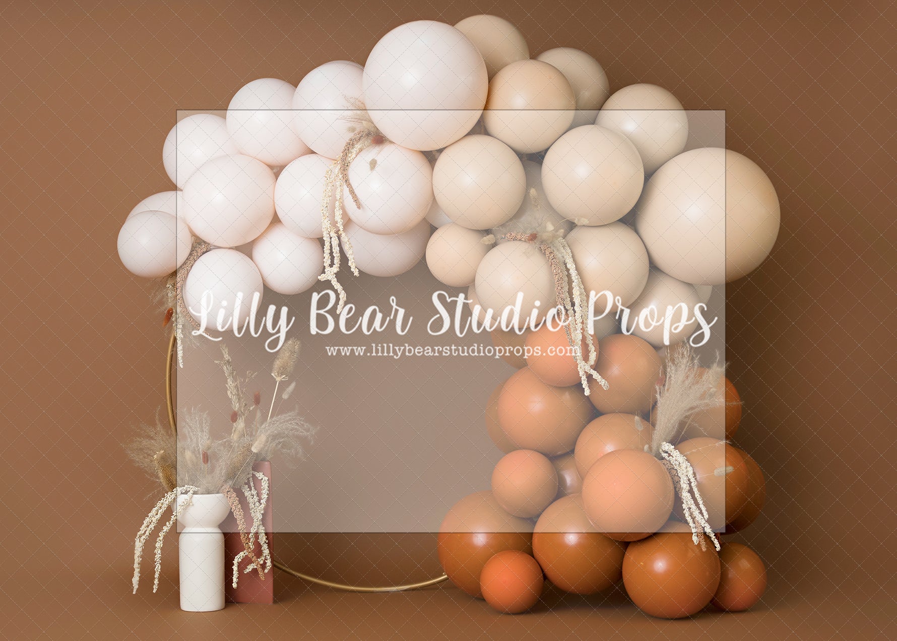 Neutral Balloon Hoop - Lilly Bear Studio Props, boho, boho balloon garland, boho balloons, boho chic, boho garland, boho rings, boho spring, FABRICS, one