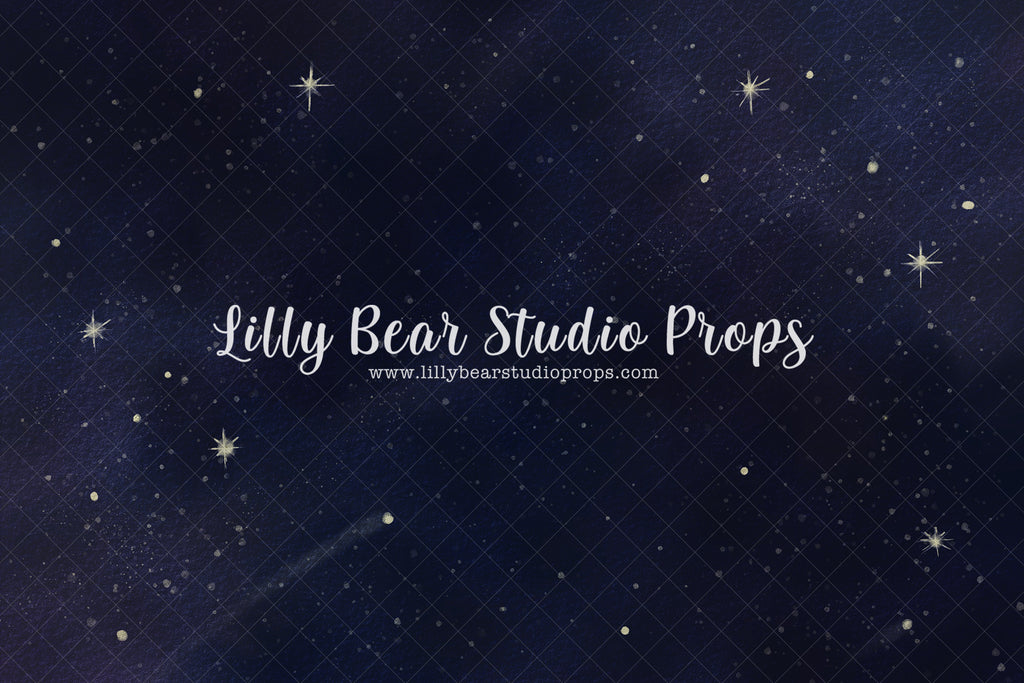 Night Sky Of Shooting Stars - Lilly Bear Studio Props, blue sky, blue stars, galaxy sky, little stars, night sky, shimmer stars, sky, starry sky