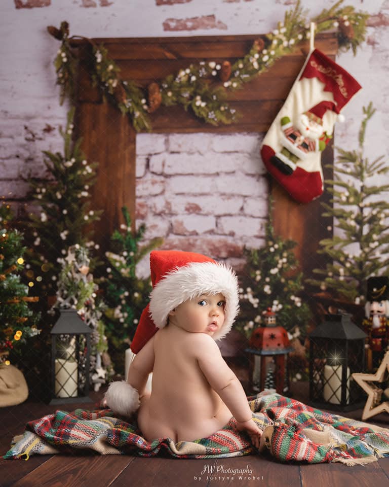Noel Mantle (Lights) - Lilly Bear Studio Props, boho holiday, christmas, christmas brick, christmas fireplace, christmas mantel, christmas tree, FABRICS, holiday christmas, holiday fireplace, holiday garland, holiday joy, holiday mantel, holiday wreath, mantel, mantle, noel, pine trees