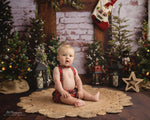Noel Mantle (Lights) - Lilly Bear Studio Props, boho holiday, christmas, christmas brick, christmas fireplace, christmas mantel, christmas tree, FABRICS, holiday christmas, holiday fireplace, holiday garland, holiday joy, holiday mantel, holiday wreath, mantel, mantle, noel, pine trees