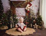 Noel Mantle (Lights) - Lilly Bear Studio Props, boho holiday, christmas, christmas brick, christmas fireplace, christmas mantel, christmas tree, FABRICS, holiday christmas, holiday fireplace, holiday garland, holiday joy, holiday mantel, holiday wreath, mantel, mantle, noel, pine trees