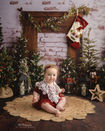 Noel Mantle (Lights) - Lilly Bear Studio Props, boho holiday, christmas, christmas brick, christmas fireplace, christmas mantel, christmas tree, FABRICS, holiday christmas, holiday fireplace, holiday garland, holiday joy, holiday mantel, holiday wreath, mantel, mantle, noel, pine trees