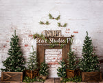 Noel Mantle (Lights) - Lilly Bear Studio Props, boho holiday, christmas, christmas brick, christmas fireplace, christmas mantel, christmas tree, FABRICS, holiday christmas, holiday fireplace, holiday garland, holiday joy, holiday mantel, holiday wreath, mantel, mantle, noel, pine trees
