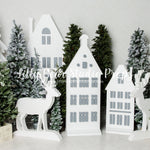 North Village Explorers - Lilly Bear Studio Props, arctic pines, christmas, christmas village, christmas village pine trees, deer, evergreen trees, evergreens, holiday, holiday christmas, pine forest, pine trees, silver winter, snow, snowflakes, snowy forest, snowy pine, snowy pine trees, snowy trees, village, white christmas, white forest, white holiday, white pine trees, white trees, white winter, winter, winter christmas, winter diamond, winter village