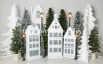 North Village Lights - Lilly Bear Studio Props, arctic pines, christmas, christmas town, christmas village, evergreen trees, evergreens, holiday, holiday christmas, pine, pine tree town, pine tree village, pine trees, santas village, silver winter, snow, snow village, snowflakes, snowy forest, snowy pine, snowy pine trees, snowy trees, street lanterns, village, white christmas, white holiday, white pine trees, white village, white winter, winter, winter christmas, winter diamond