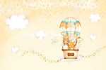 Hot Air Balloon Friends - Lilly Bear Studio Props, air plane, airplane, airplane one, airplanes, animals, baby animal, barn animals, clouds, cute, farm animals, flying, forest animals, fox, hot air balloon, hot air balloons, hot airballoon, jungle animals, vintage