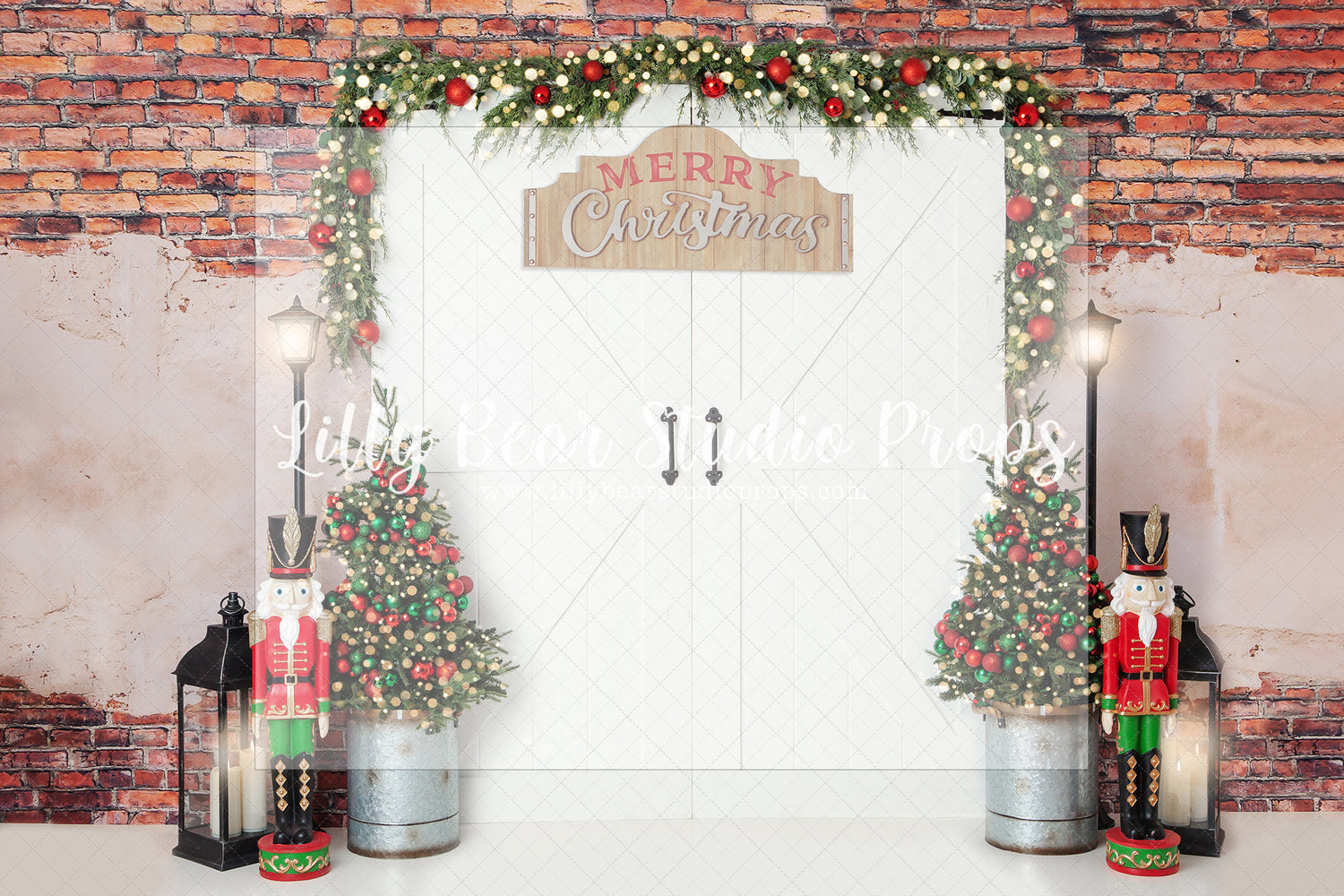 Nutcracker Doorway - Lilly Bear Studio Props, christmas, Cozy, Decorated, Festive, Giving, Holiday, Holy, Hopeful, Joyful, Merry, Peaceful, Peacful, Red & Green, Seasonal, Winter, Xmas, Yuletide