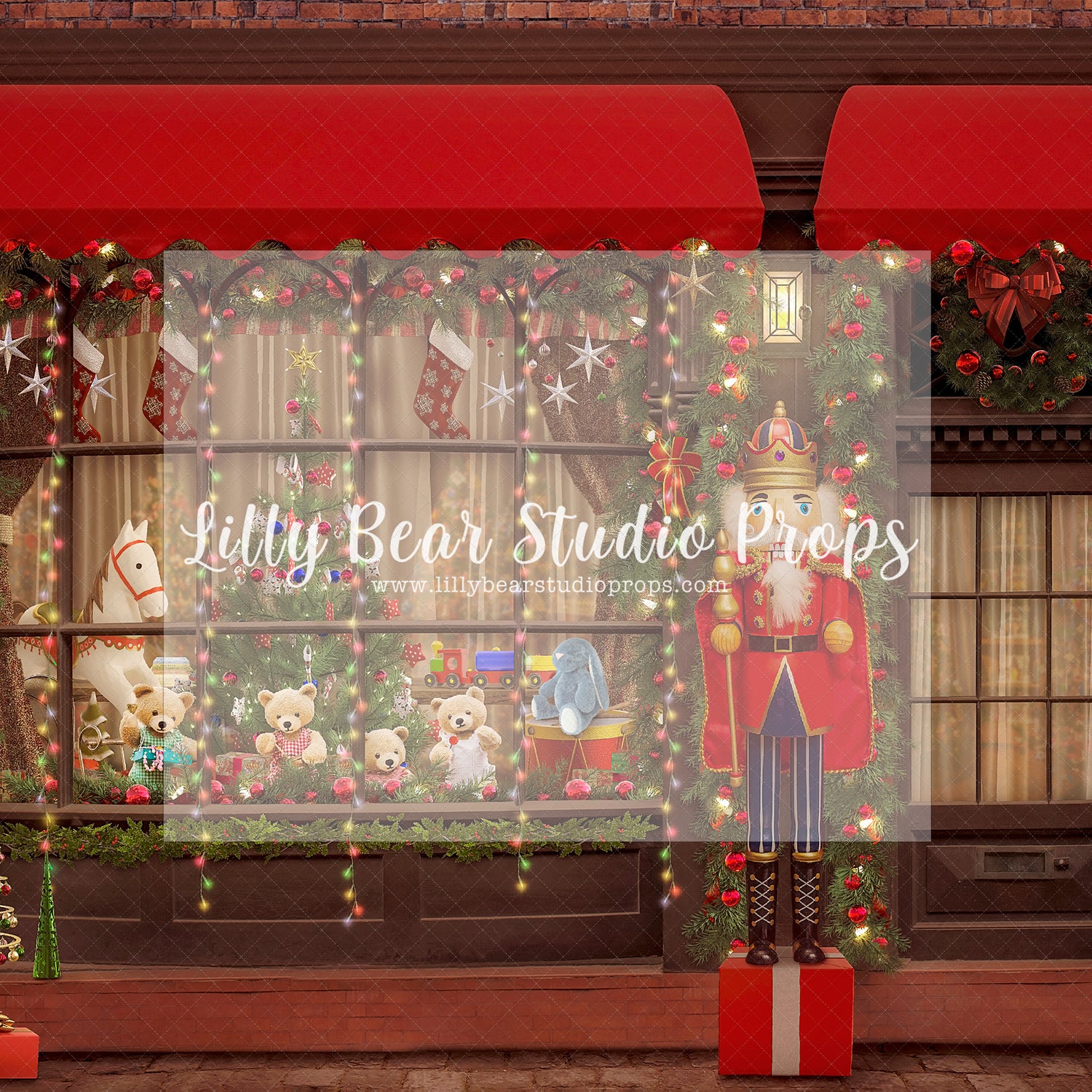Nutcracker Toy Shop - Lilly Bear Studio Props, christmas, Cozy, Decorated, Festive, Giving, Holiday, Holy, Hopeful, Joyful, Merry, Peaceful, Peacful, Red & Green, Seasonal, Winter, Xmas, Yuletide