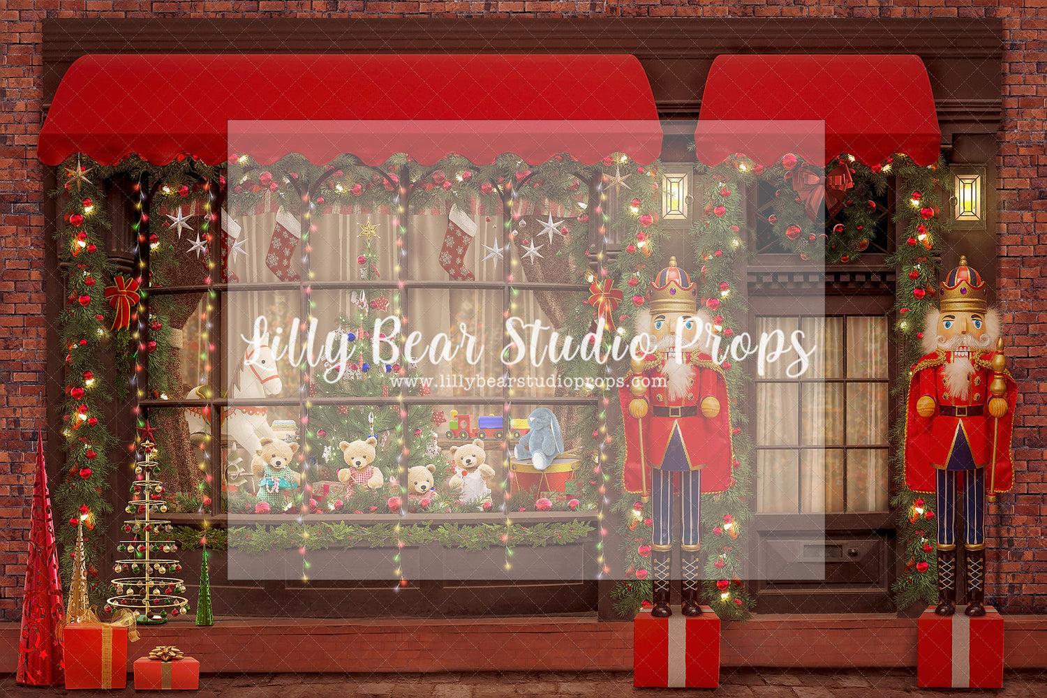 Nutcracker Toy Shop - Lilly Bear Studio Props, christmas, Cozy, Decorated, Festive, Giving, Holiday, Holy, Hopeful, Joyful, Merry, Peaceful, Peacful, Red & Green, Seasonal, Winter, Xmas, Yuletide