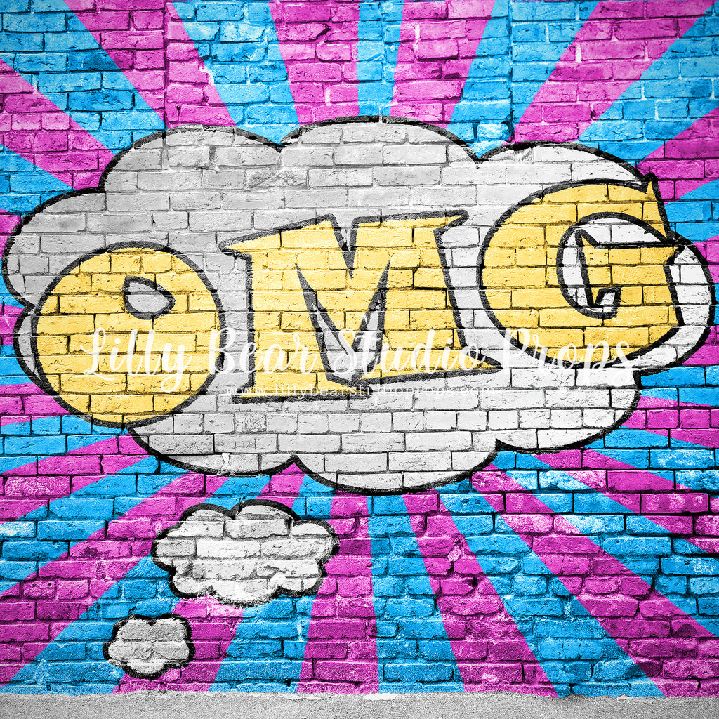 OMG Brick by Lilly Bear Studio Props sold by Lilly Bear Studio Props, bang - boom - Brick Wall - comic book - little su