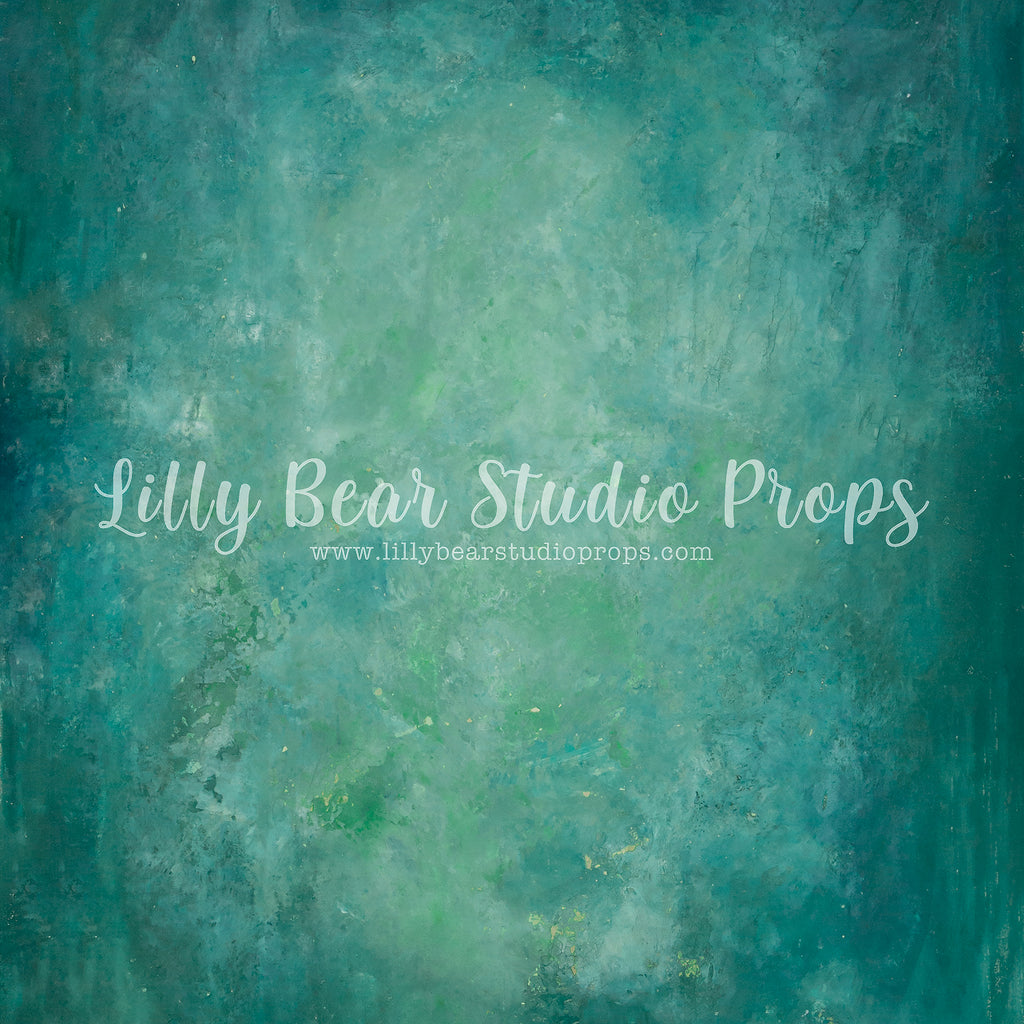 Ocean Green by Blue Rooster Studio sold by Lilly Bear Studio Props, FABRICS - fine art - green - hand painted - ocean