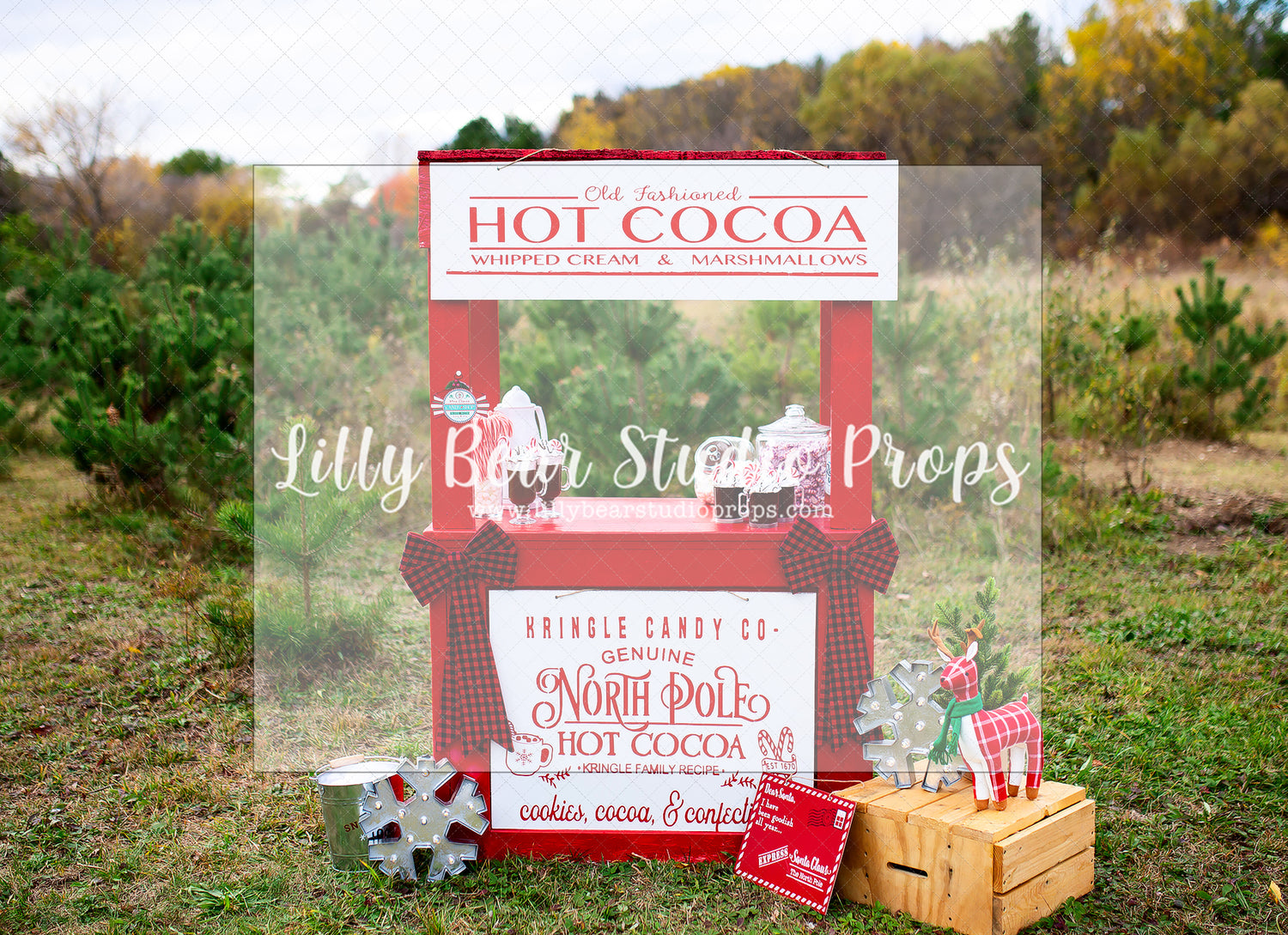 Old Fashion Cocoa Stand - Lilly Bear Studio Props, christmas, Cozy, Decorated, Festive, Giving, Holiday, Holy, Hopeful, Joyful, Merry, Peaceful, Peacful, Red & Green, Seasonal, Winter, Xmas, Yuletide