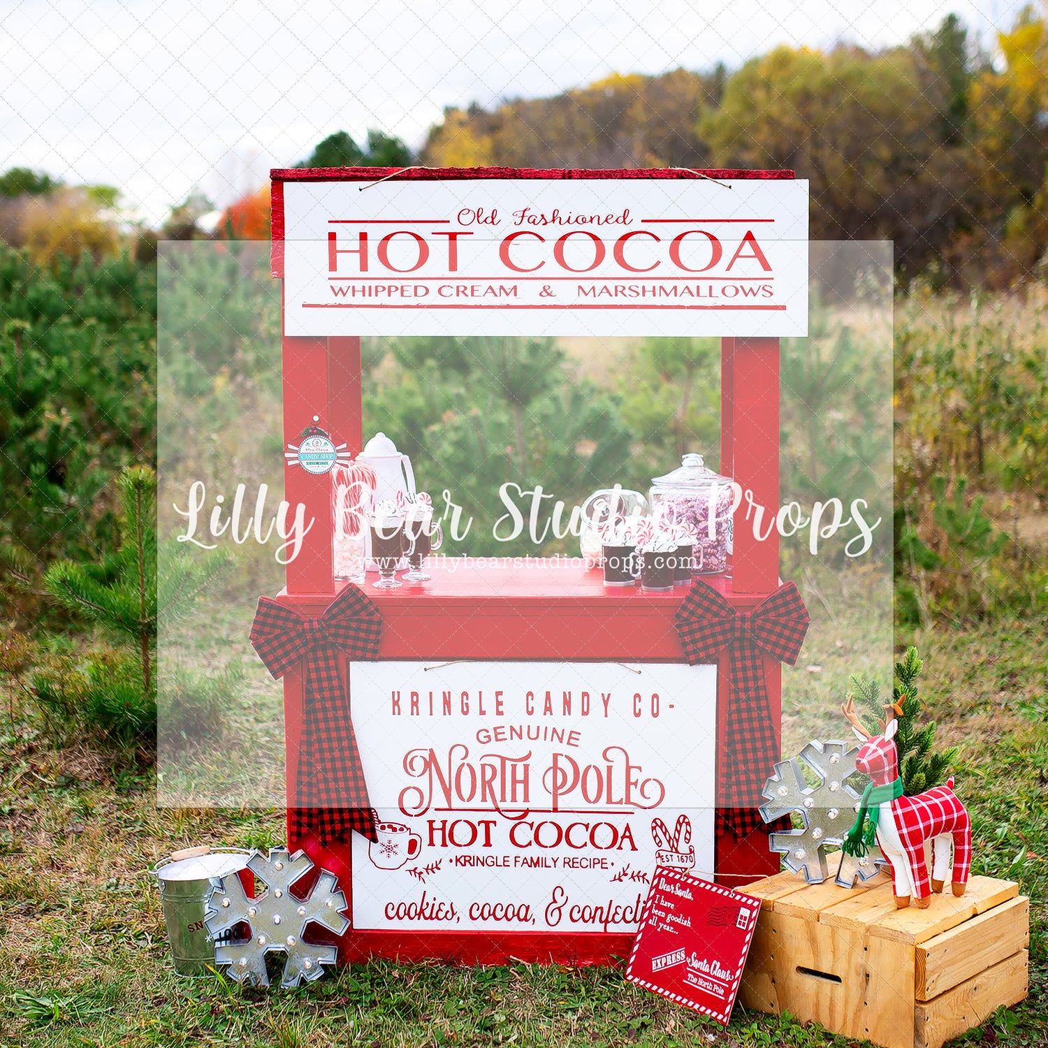 Old Fashion Cocoa Stand - Lilly Bear Studio Props, christmas, Cozy, Decorated, Festive, Giving, Holiday, Holy, Hopeful, Joyful, Merry, Peaceful, Peacful, Red & Green, Seasonal, Winter, Xmas, Yuletide