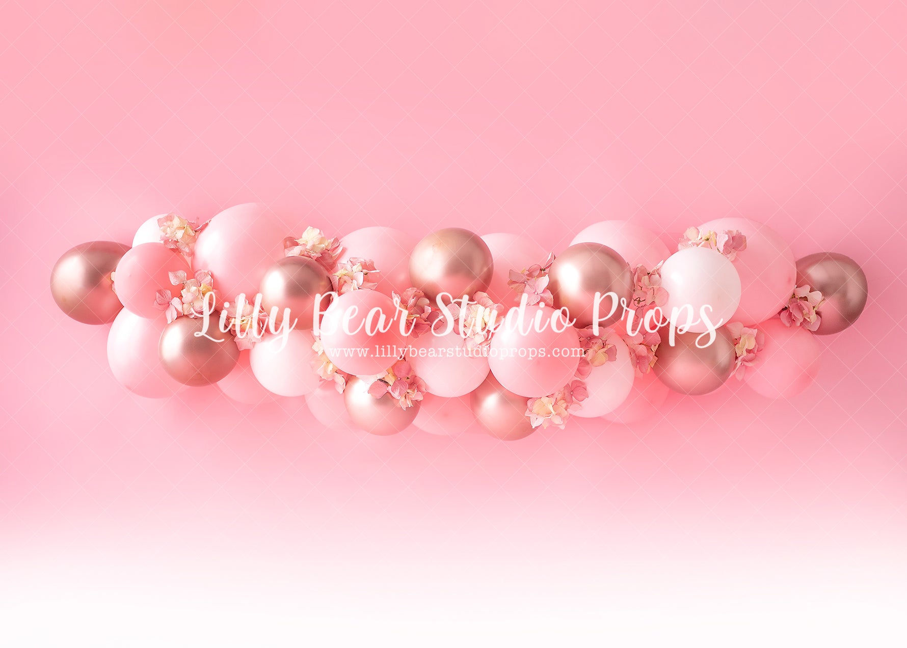 Ombre Flower Garden - Lilly Bear Studio Props, balloon arch, balloon flowers, balloons and flowers, blooming flowers, cake smash, floral pink, flower garden, flowers, greenery, metallic pink balloons, ombre, pastel, pink and rose gold, pink and white, pink and white balloons, pink balloons, pink floral, pink flower, pink flowers, pink white and rose gold, rose gold, rose gold balloons, spring flowers, white balloon arch, white balloons