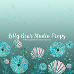 On Our Seashore by Lilly Bear Studio Props sold by Lilly Bear Studio Props, aqua - beach shells - blue seashells - blue