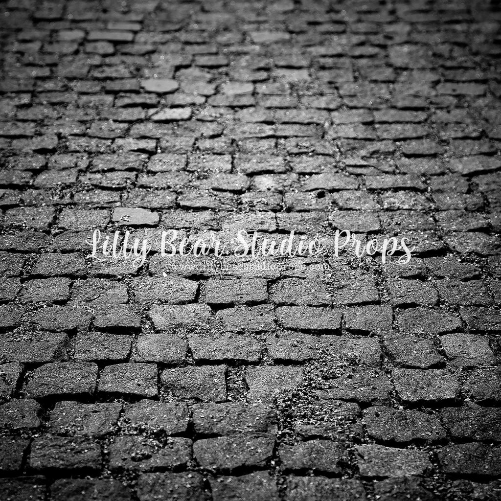 Onyx Cobblestone Neoprene - Lilly Bear Studio Props, christmas, cobblestone, cobblestone floor, fabric, FLOORS, LB Pro, mat, poly, pro floor, pro floordrop, stone, stone floor, texture cobblestone, texture stone, vinyl