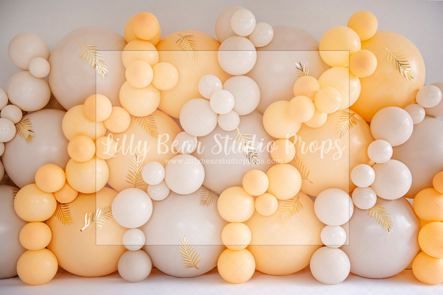 Orange Beige Gold Leaf Balloon Wall