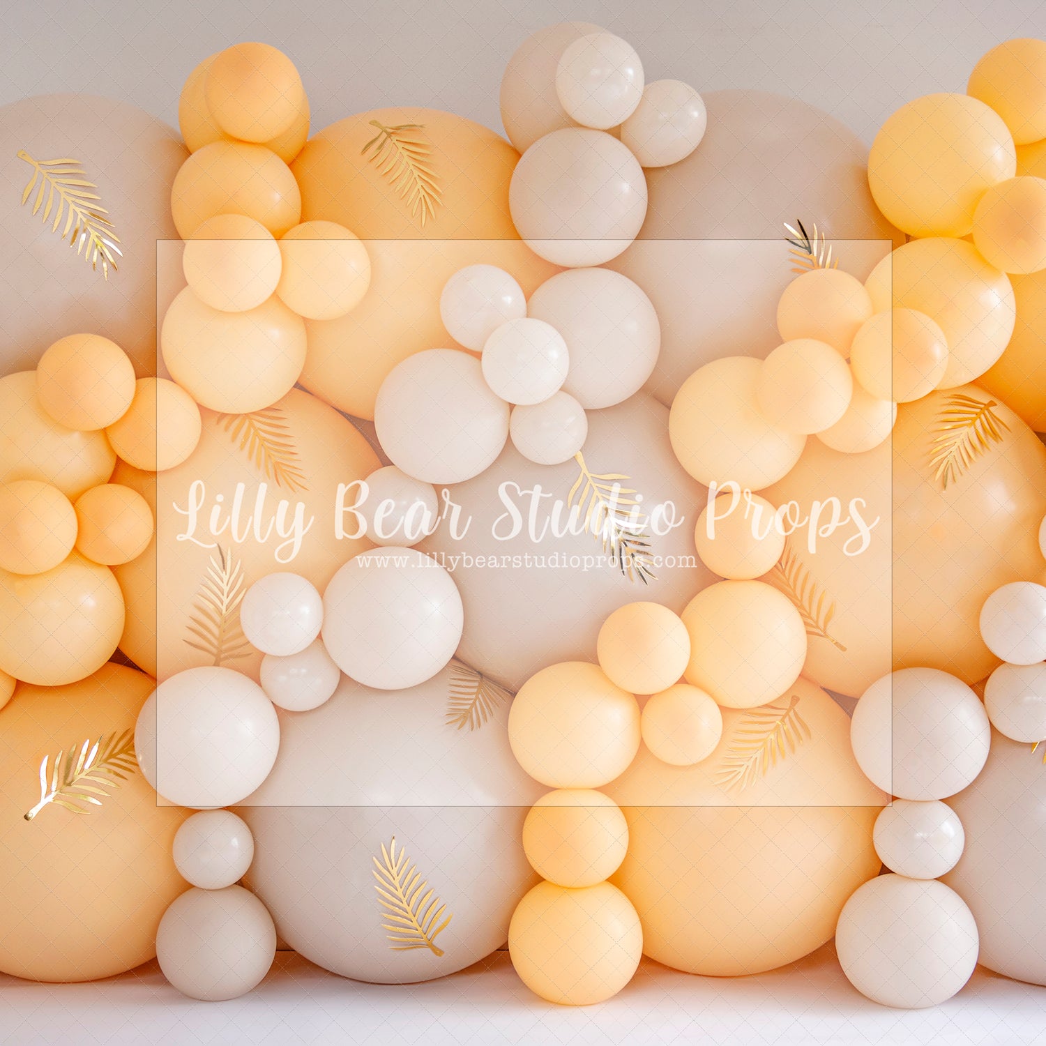 Orange Beige Gold Leaf Balloon Wall