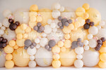 Orange Brown Beige Flowers Balloon Wall - Lilly Bear Studio Props, balloon, balloon chic, balloon flowers, balloon wall, bee, bee hive, bees, bird cages, bumble bee, busy bee, fall, fall colors, fall critters, fall leaves, fall season, floral, fox, gold leaf, happy bee day, honey bees, mushroom, spring, spring ballooons, spring floral, spring flowers, spring tangerine, tangerine, white balloon wall, white balloons, yellow balloons, yellow brown white, yellow floral, yellow flowers