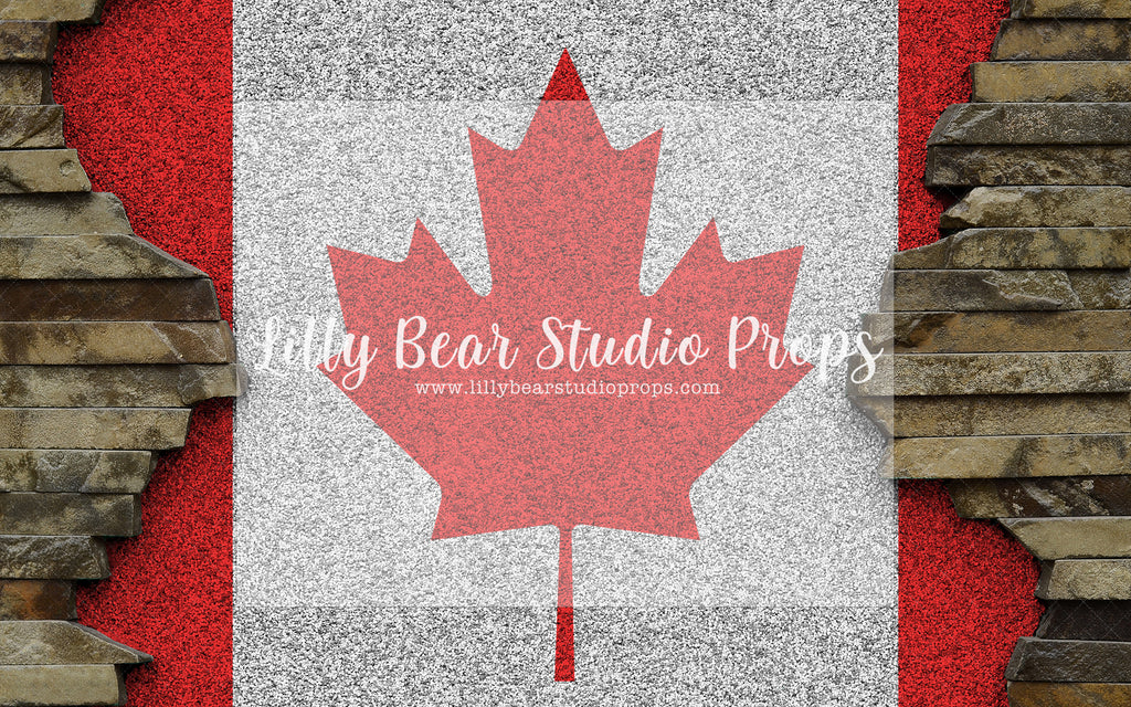 Our Home & Native Land - Lilly Bear Studio Props, brick, Brick Wall, canada flag, canada heart, canadian, flag, maple leaf
