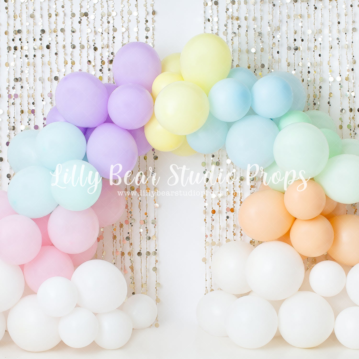 Pastel Rainbow Curtain by Anything Goes Photography sold by Lilly Bear Studio Props, FABRICS