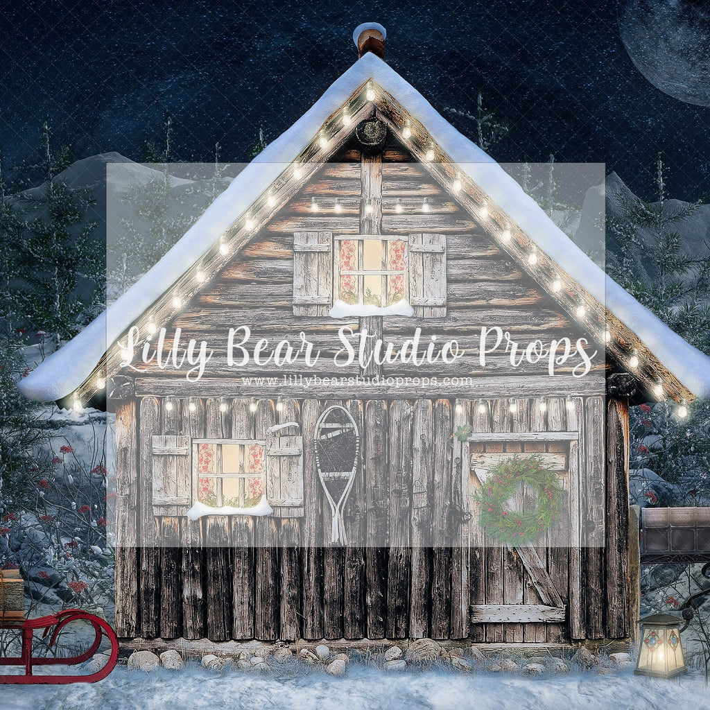 Christmas Cabin TESTER - Lilly Bear Studio Props, christmas, Cozy, Decorated, Festive, Giving, Holiday, Holy, Hopeful, Joyful, Merry, Peaceful, Peacful, Red & Green, Seasonal, Winter, Xmas, Yuletide