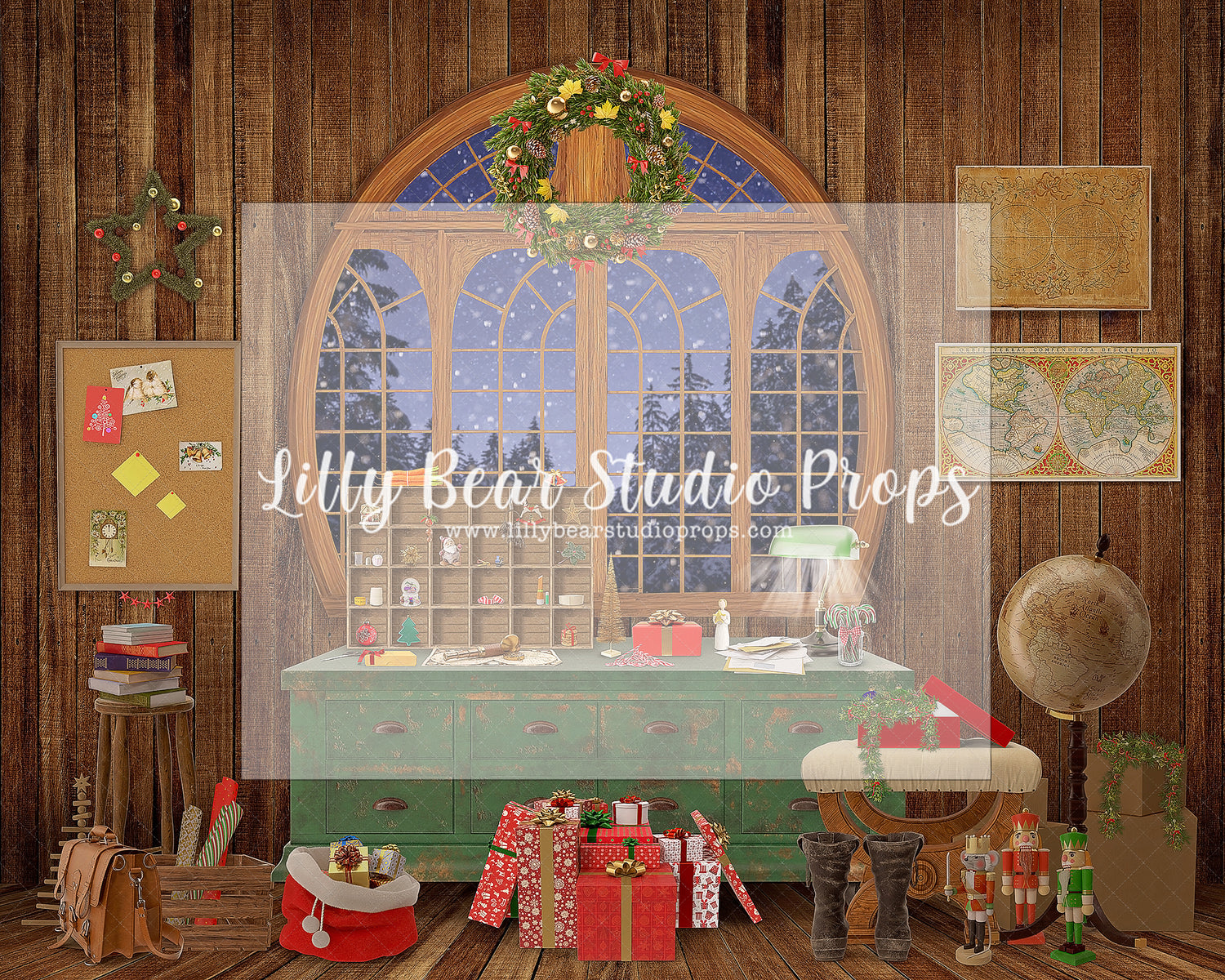 Santa's Toy Table - Lilly Bear Studio Props, christmas, Cozy, Decorated, Festive, Giving, Holiday, Holy, Hopeful, Joyful, Merry, Peaceful, Peacful, Red & Green, Seasonal, Winter, Xmas, Yuletide