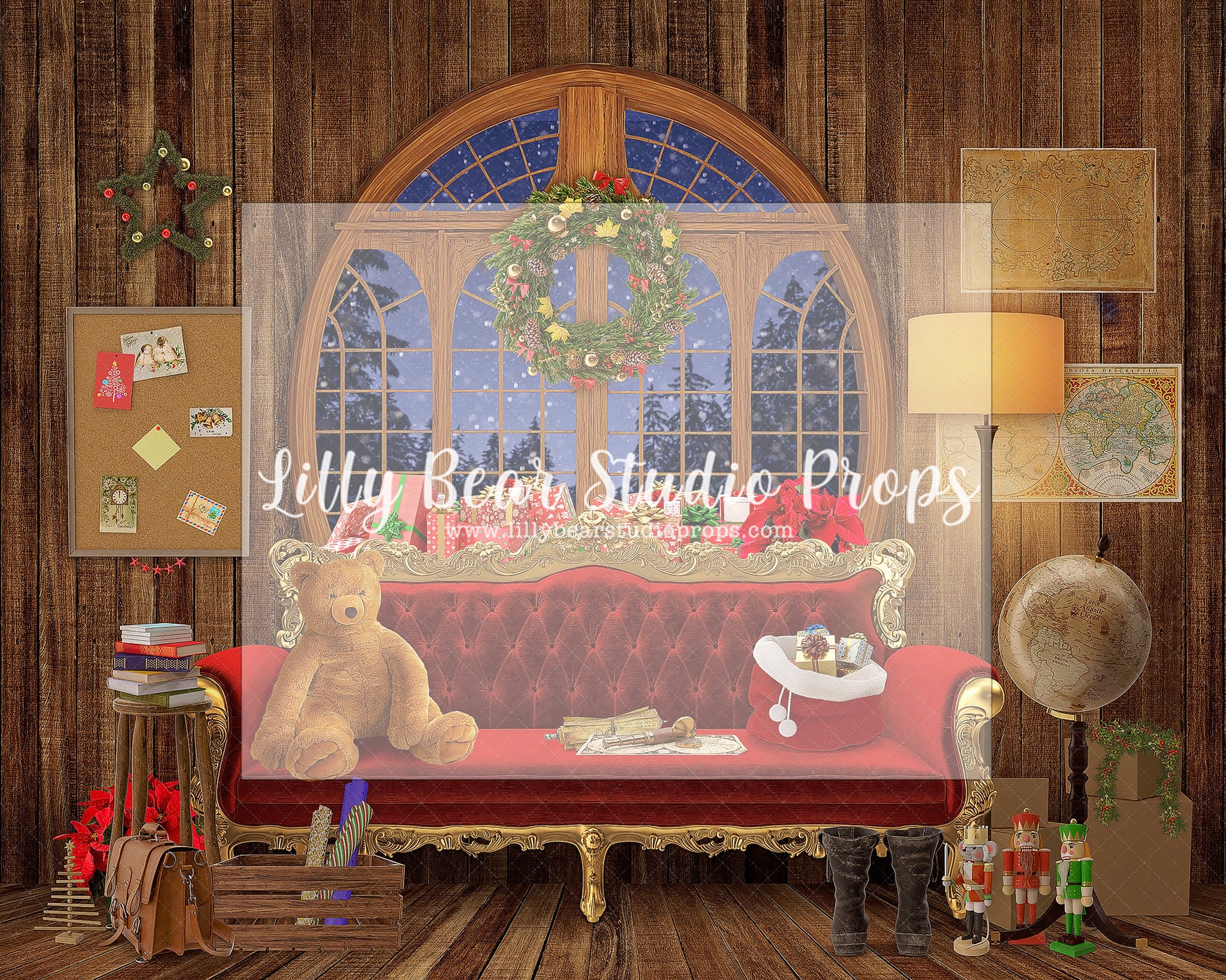 Santas Back Office - Lilly Bear Studio Props, christmas, Cozy, Decorated, Festive, Giving, Holiday, Holy, Hopeful, Joyful, Merry, Peaceful, Peacful, Red & Green, Seasonal, Winter, Xmas, Yuletide