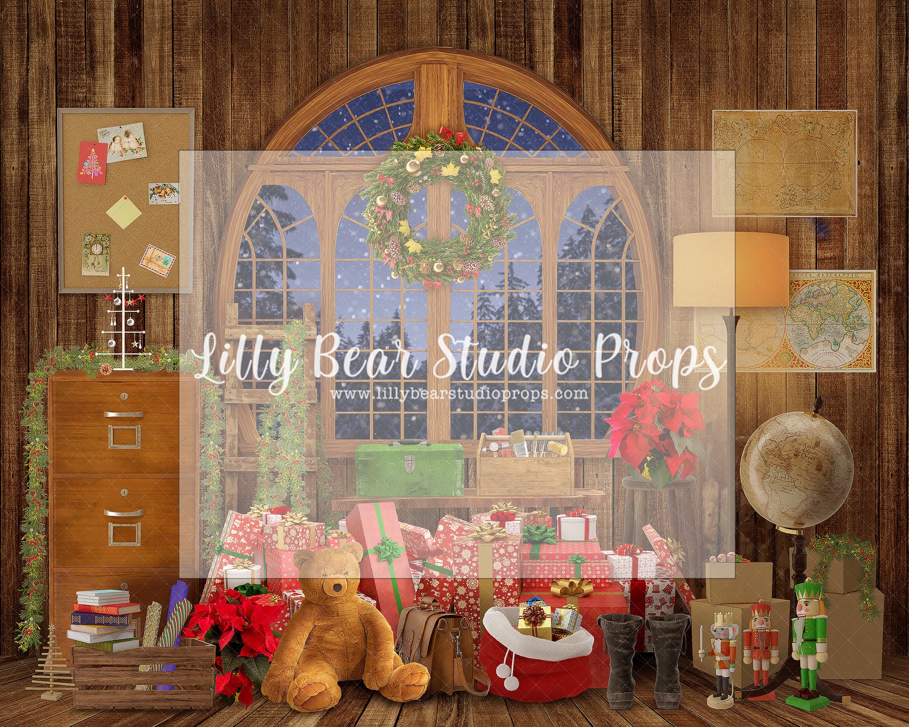 Santa's Filling Cabinet - Lilly Bear Studio Props, christmas, Cozy, Decorated, Festive, Giving, Holiday, Holy, Hopeful, Joyful, Merry, Peaceful, Peacful, Red & Green, Seasonal, Winter, Xmas, Yuletide