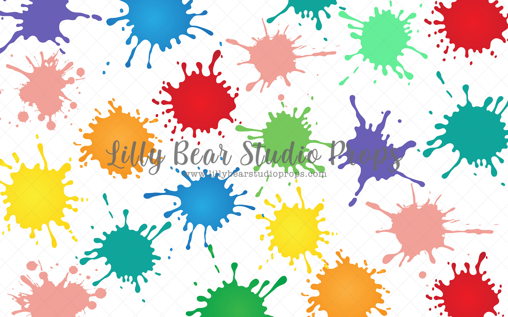 Paint Splatter by Lilly Bear Studio Props sold by Lilly Bear Studio Props, blue - blue floral - candyfloss - fabric - F
