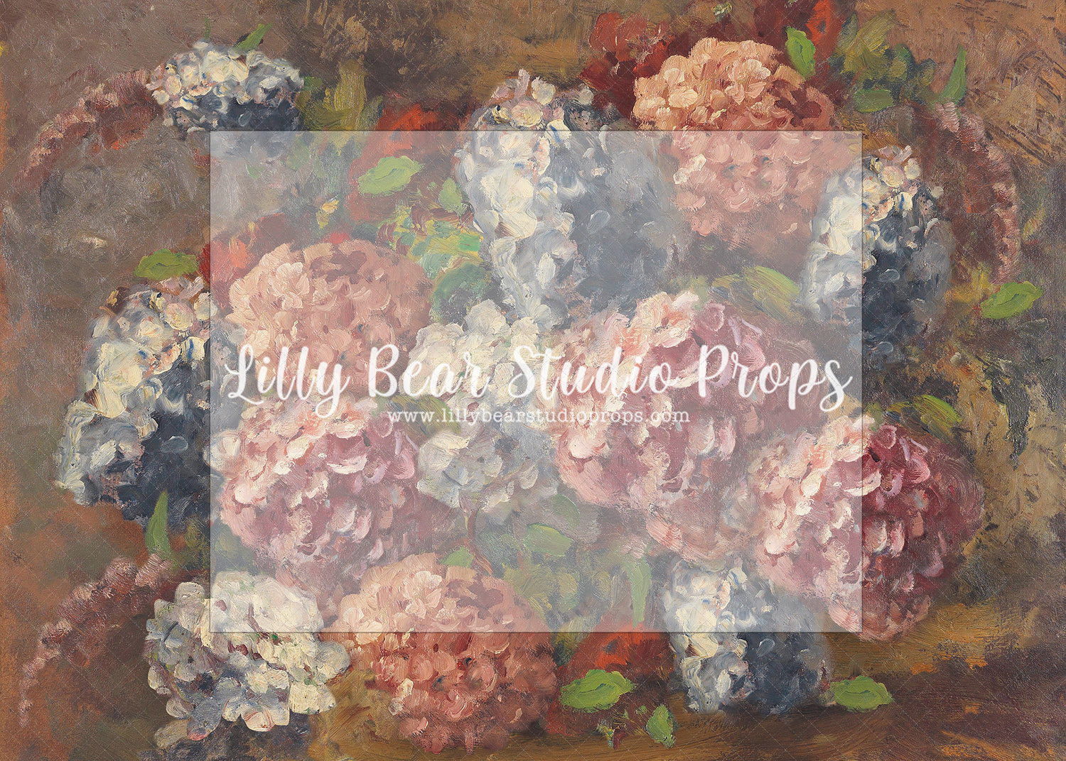 Painted Hydranga - Lilly Bear Studio Props, floral, painted floral, spring, spring flowers, spring hydranga