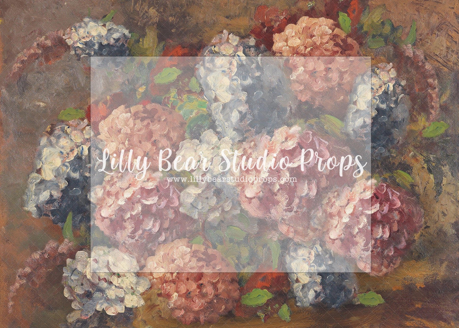 Painted Hydranga - Lilly Bear Studio Props, floral, painted floral, spring, spring flowers, spring hydranga