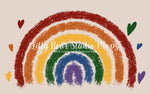 Painted Rainbow & Hearts - Lilly Bear Studio Props, colourful hearts, colourful rainbow, colours of the rainbow, hearts, hearts and rainbows, Scandinavian rainbow, spring rainbow