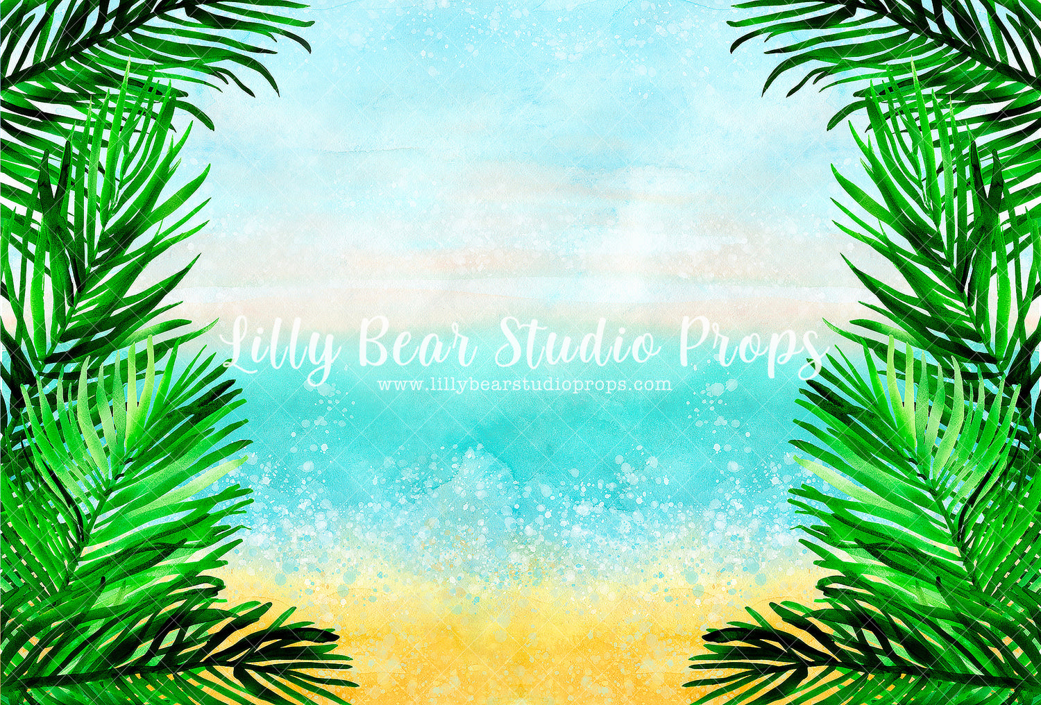 Palm Beach - Lilly Bear Studio Props, beach, dessert island, FABRICS, island, sand, water