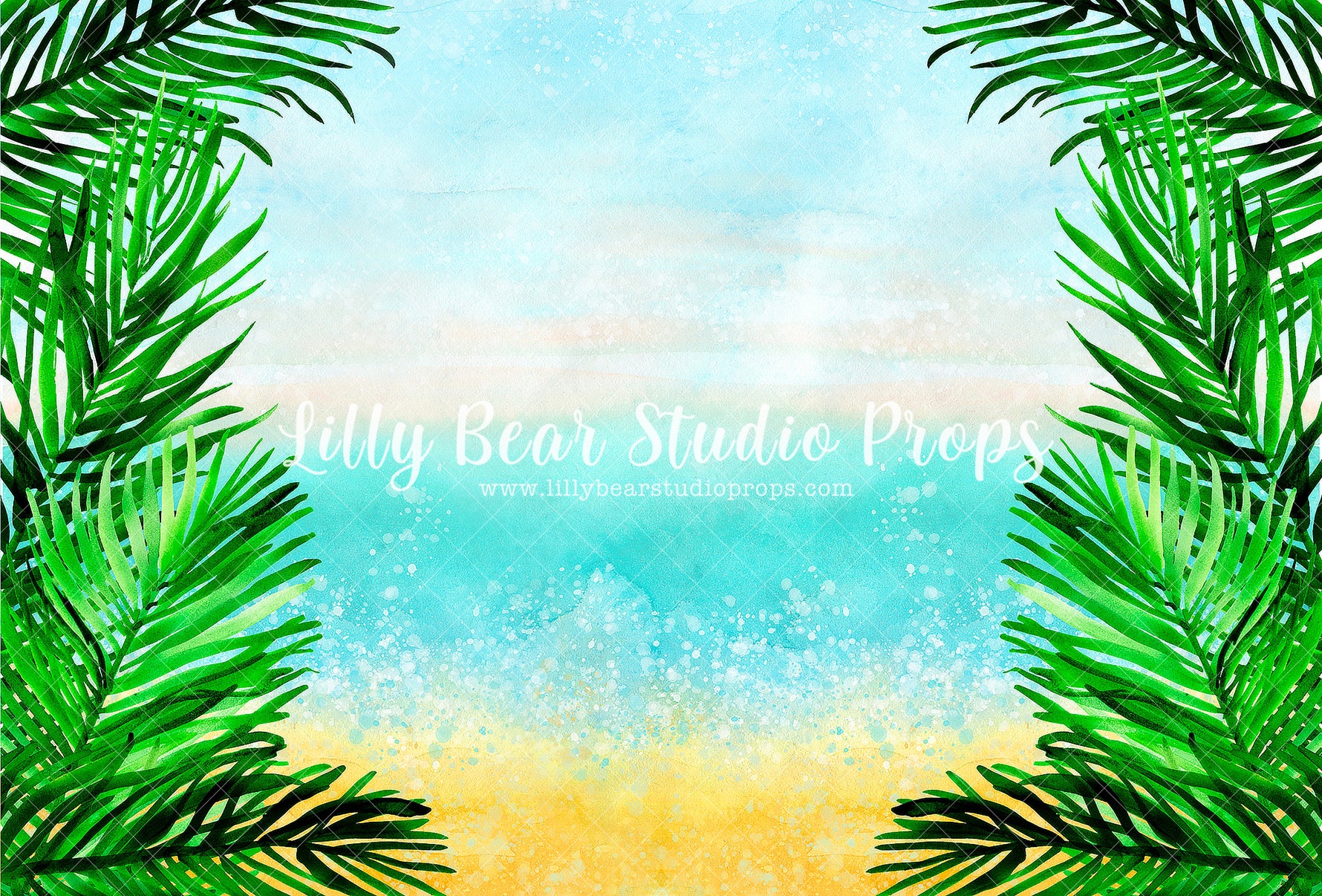 Palm Beach - Lilly Bear Studio Props, beach, dessert island, FABRICS, island, sand, water