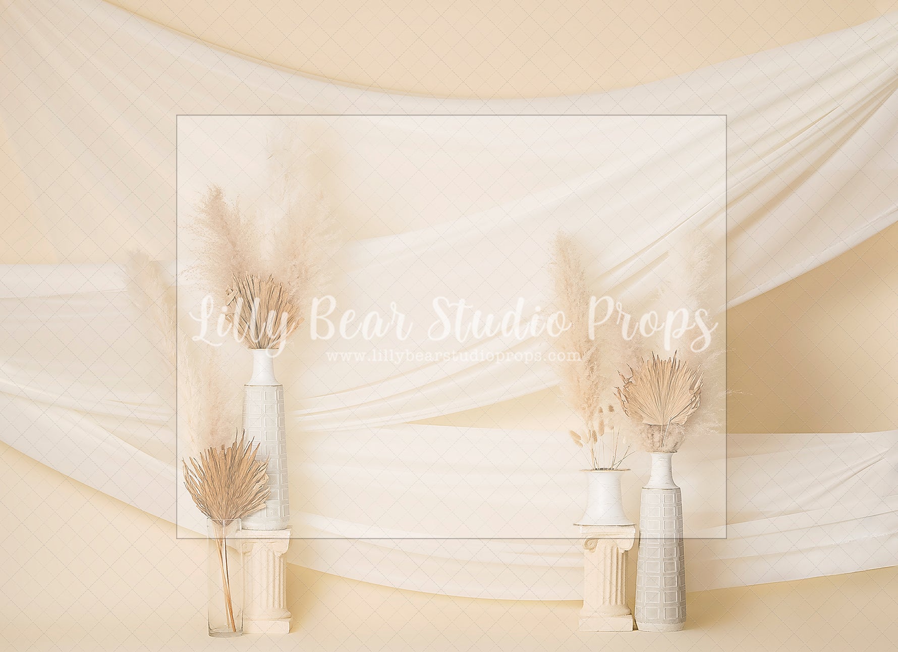 Pampa Boho Curtains by Sweet Little Blessings - Lilly Bear Studio Props, blush roses, blushing, boho, boho chic, boho prop, boho spring, FABRICS, floral, floral boho, floral doors, flower garden, girl, Pampas, pampas grass, paper flower wall, paper flowers, pastel pink flowers, pink flowers, pink rose, pink roses, white doors, windows