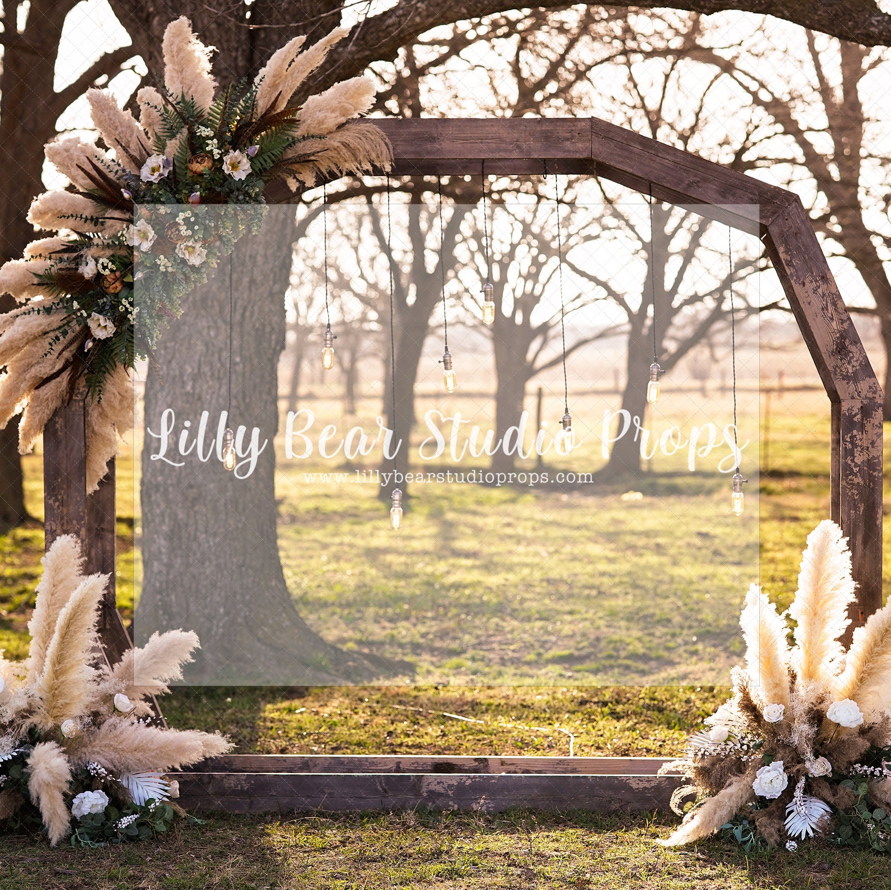 Pampas Arbour - Lilly Bear Studio Props, arbour, bohemian, bohemian arbour, bohemian arch, boho, boho arch, boho chic, boho garden, boho greenery, boho wood, floral boho, pampas, spring, spring arbour, spring boho