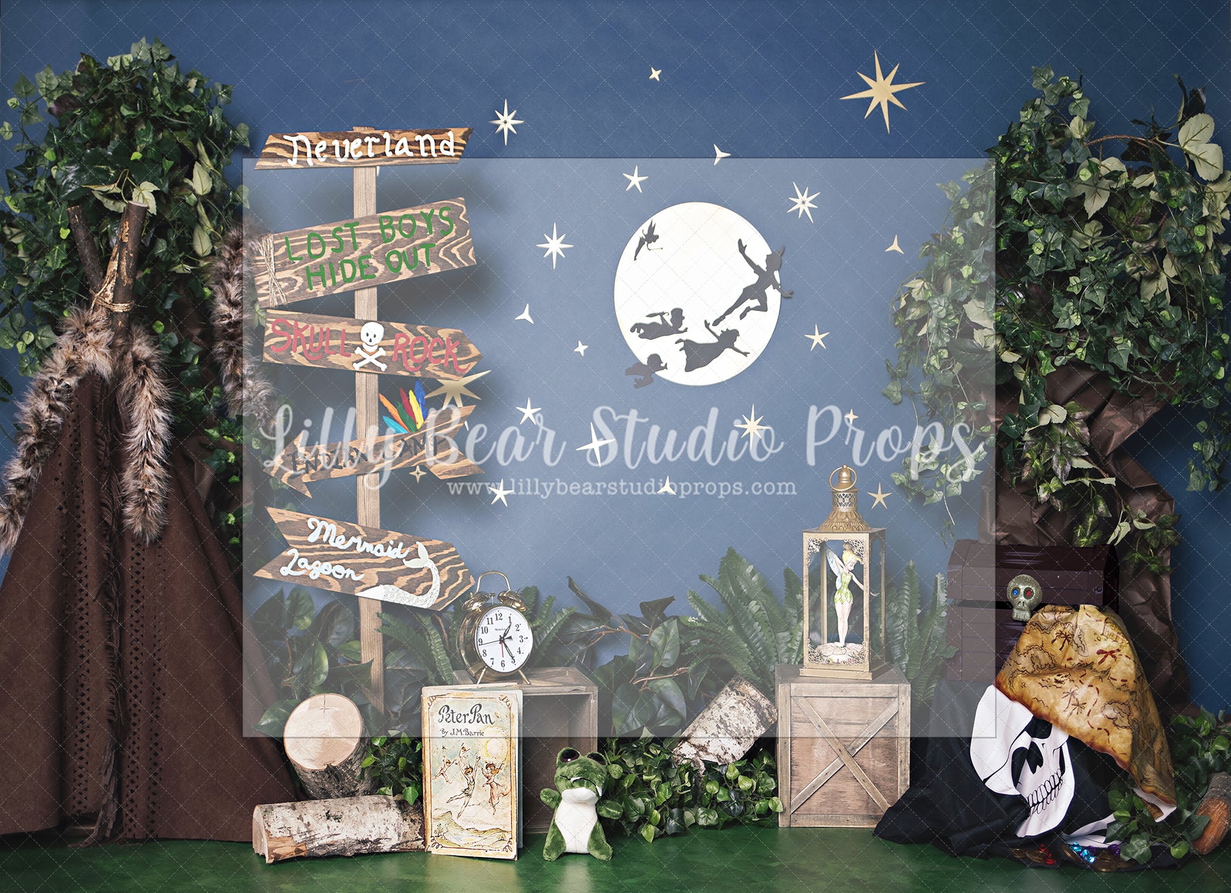 Pan goes to Neverland by Angelica Knowland - Lilly Bear Studio Props, disney, lost boys, neverland, peter pan, peter pan moon, skull rock, the lost boys, tinker bell, wendy