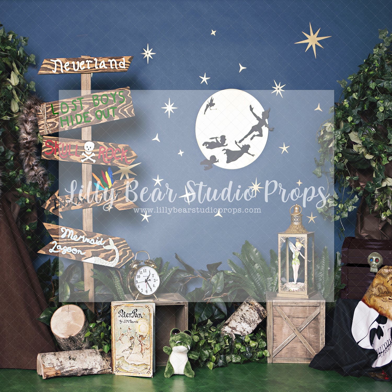 Pan goes to Neverland by Angelica Knowland - Lilly Bear Studio Props, disney, lost boys, neverland, peter pan, peter pan moon, skull rock, the lost boys, tinker bell, wendy