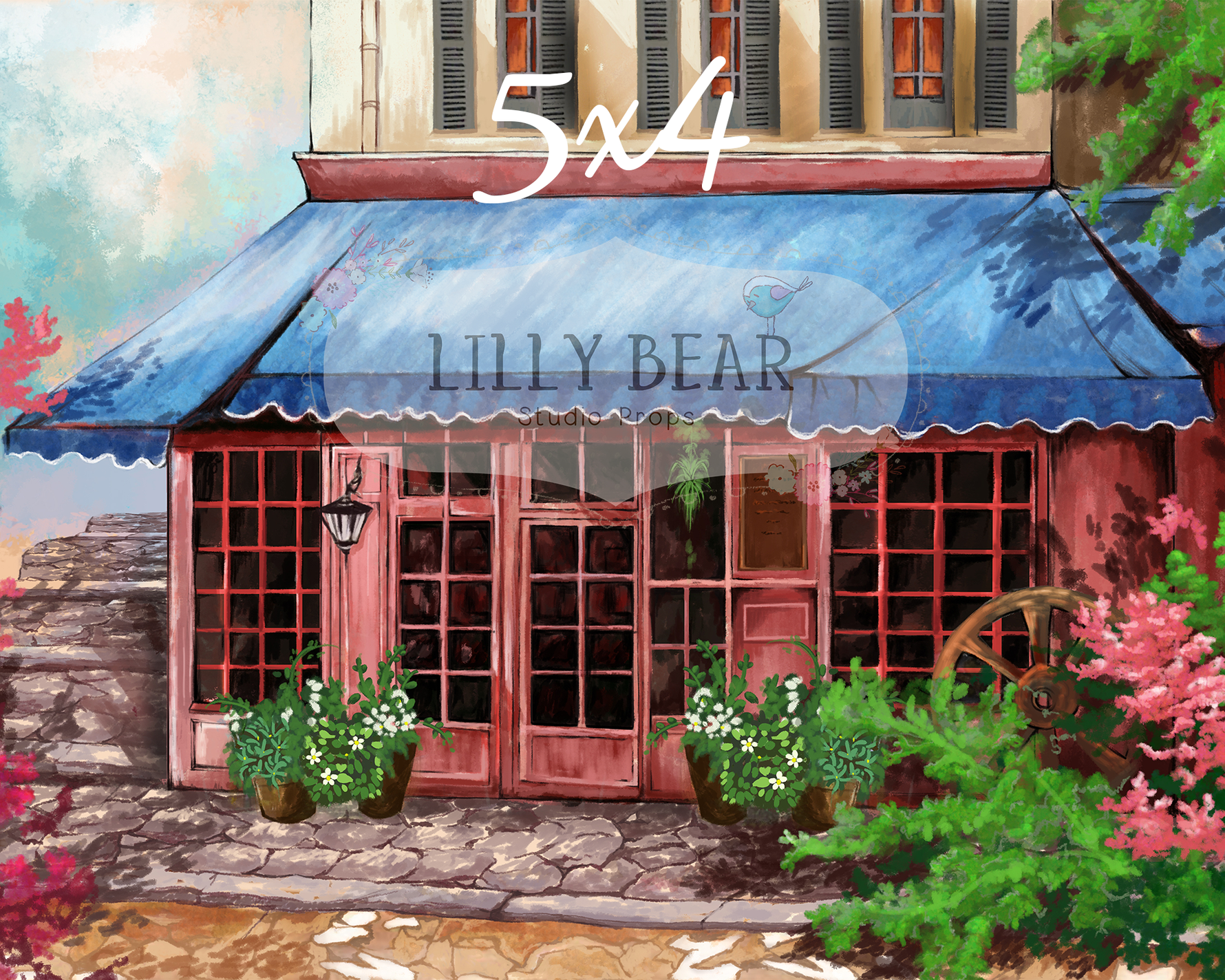 Paris Cafe by Lilly Bear Studio Props sold by Lilly Bear Studio Props, cafe - FABRICS - floral shop - little shop - par