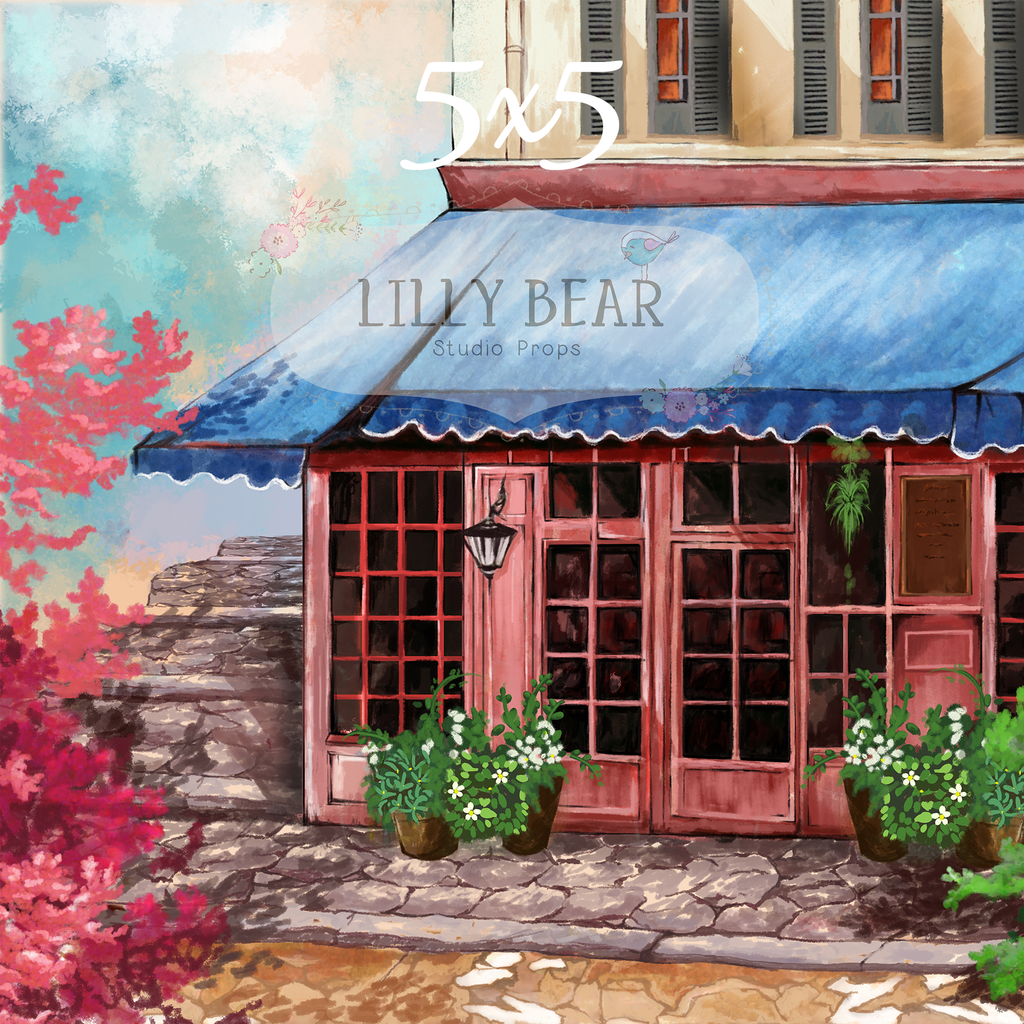 Paris Cafe by Lilly Bear Studio Props sold by Lilly Bear Studio Props, cafe - FABRICS - floral shop - little shop - par