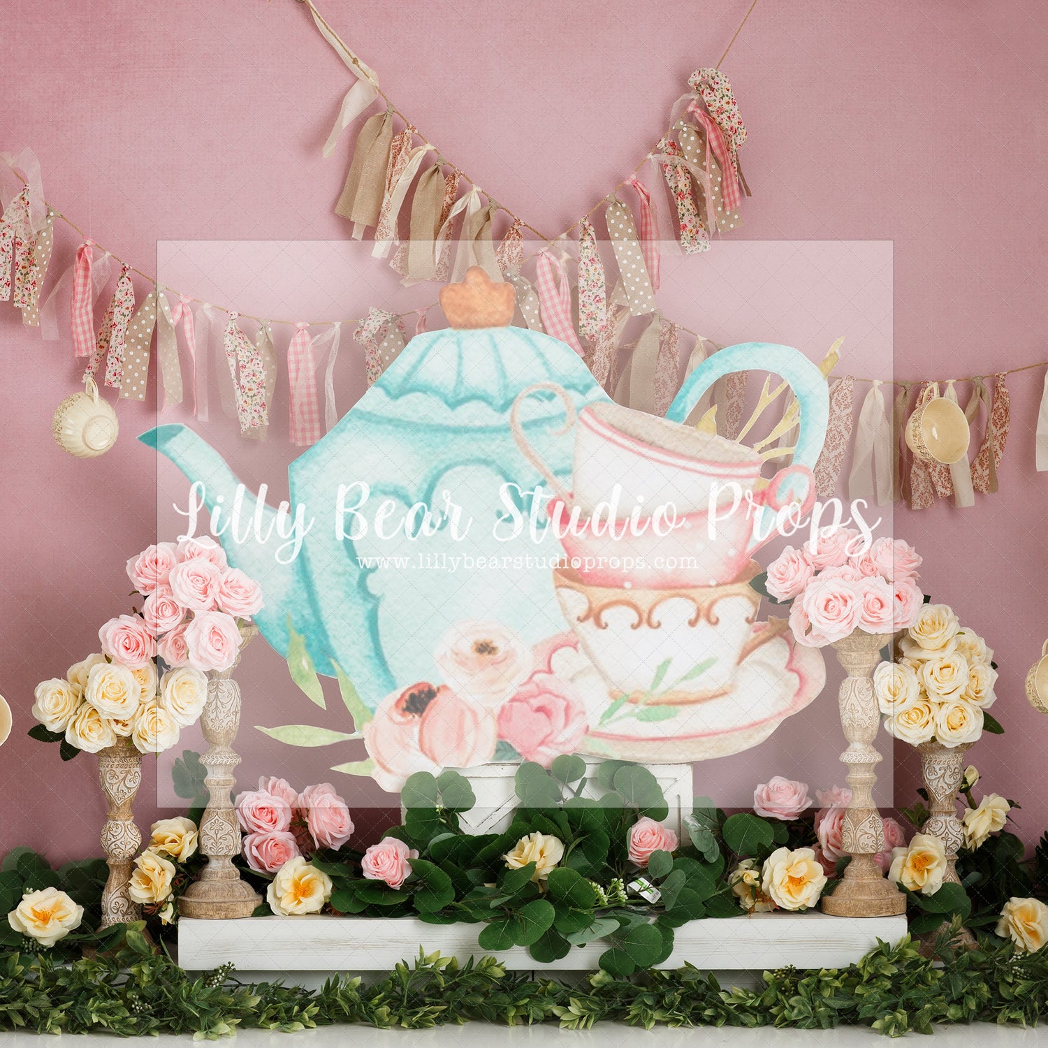 Party Tea Time - Lilly Bear Studio Props, floral, girls, princess, tea, tea party, teacup, teacups, time for tea