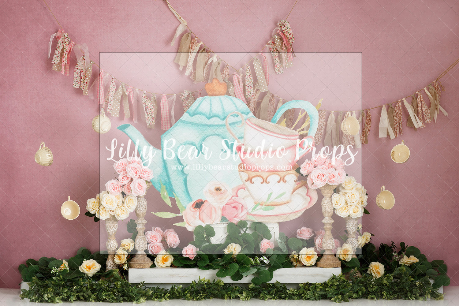 Party Tea Time - Lilly Bear Studio Props, floral, girls, princess, tea, tea party, teacup, teacups, time for tea