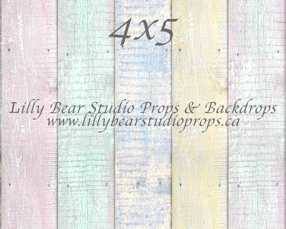 Pastel Chalk Vertical Wood Planks Neoprene - Lilly Bear Studio Props, barn, barn wood, blue, dark wood, easter, FLOORS, girl, girls, green, LB Pro, pastel, pink, pro floor, pro floordrop, rustic wood, wood, yellow